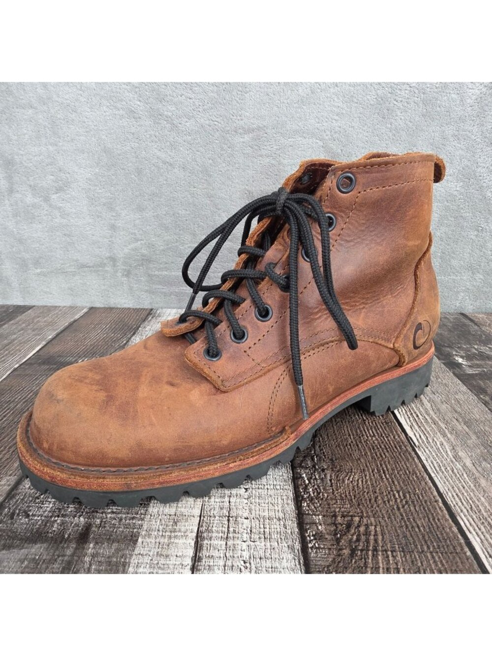 Origin 6 Inch Work Boot Big Lug Men 7 Brown Leather Safety Toe Heritage USA Made
